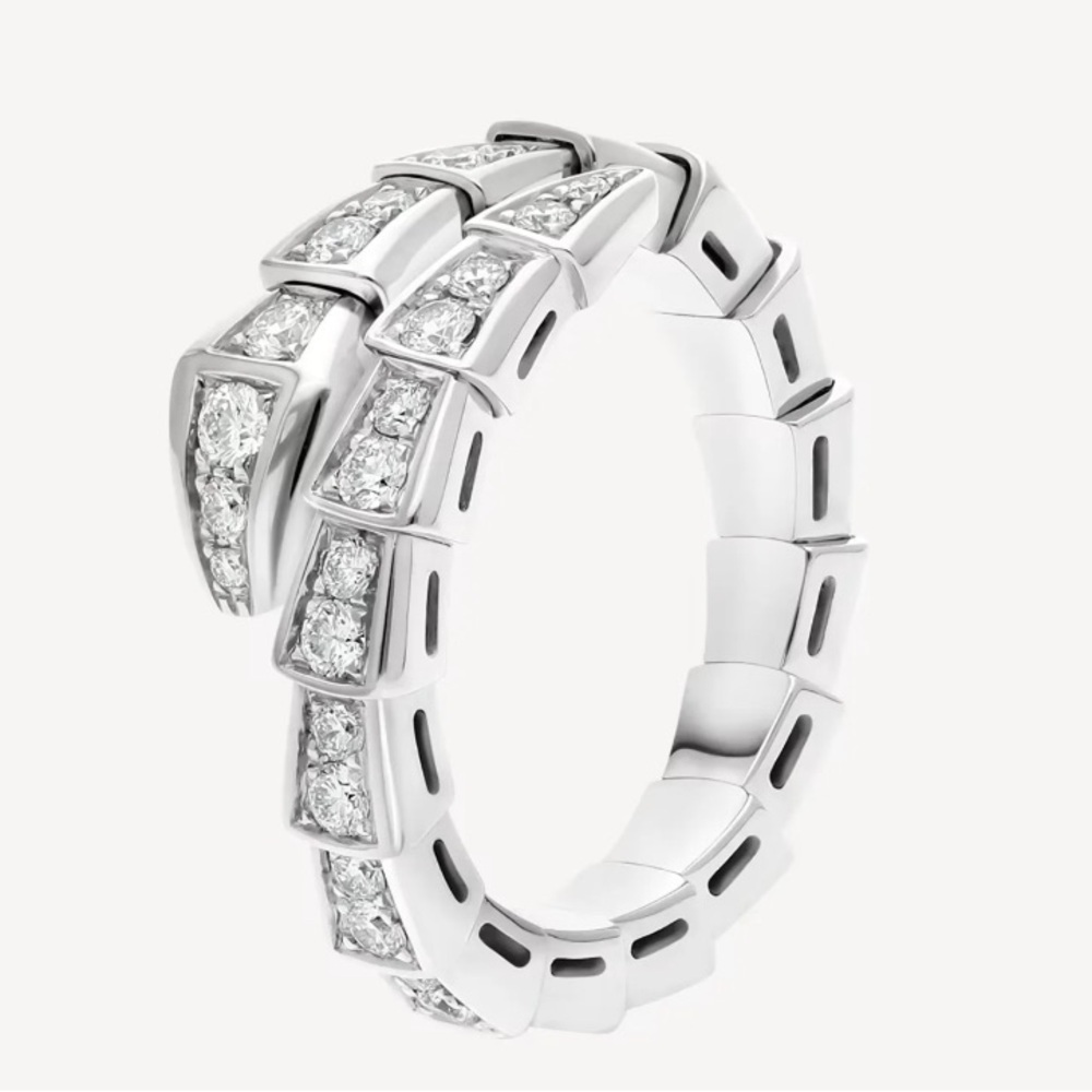 Serpenti crystals lux silver wedding ring